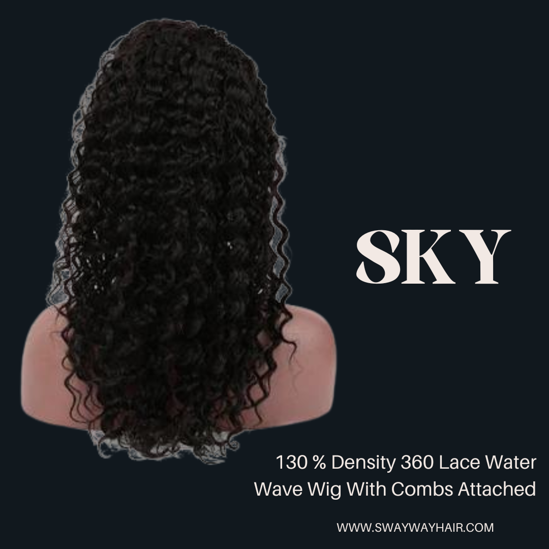 130 Density 360 Lace Water Wave Wig