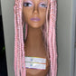 32 Inch Full Lace Braided Unit w/ Beads on w/ Square Parts